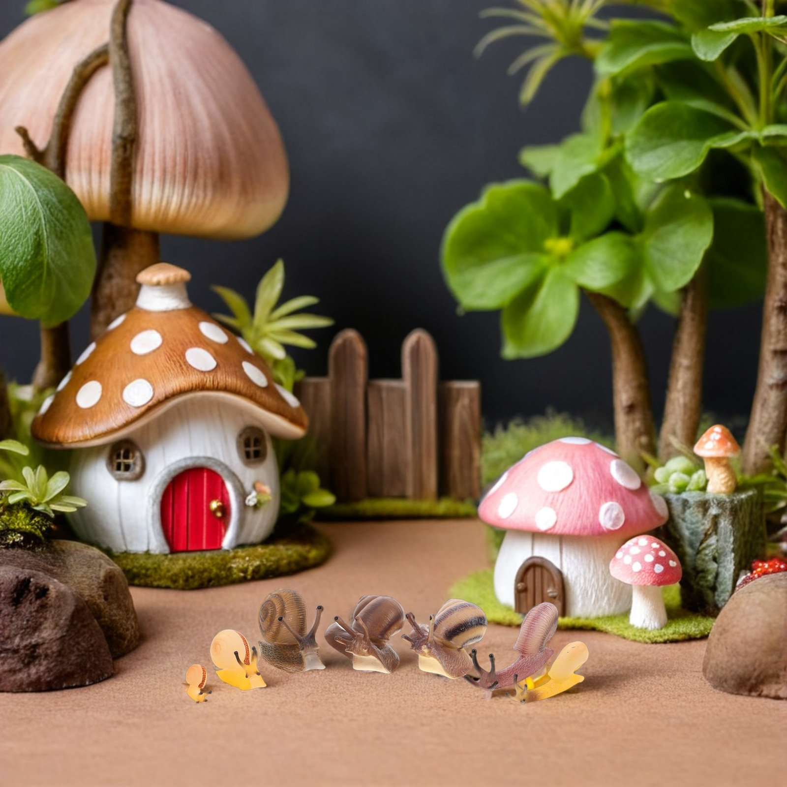 Bonsai Garden Europe - 7 Buah Figur Siput Miniatur Interaktif
