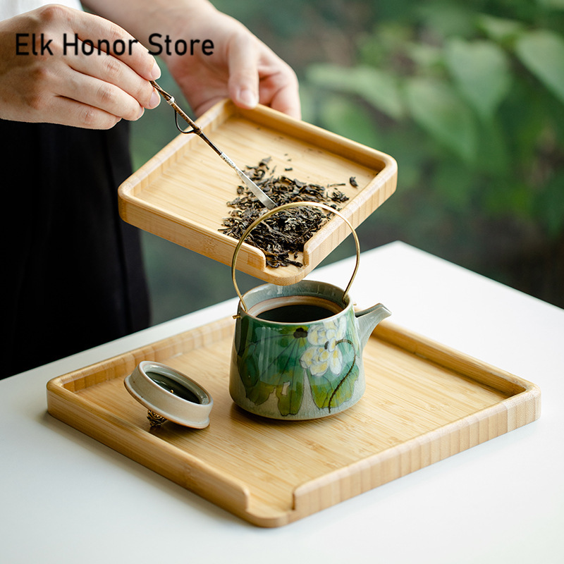 Nampan makanan bambu Cina, wad - Bonsai Garden Home ulasan dan harga