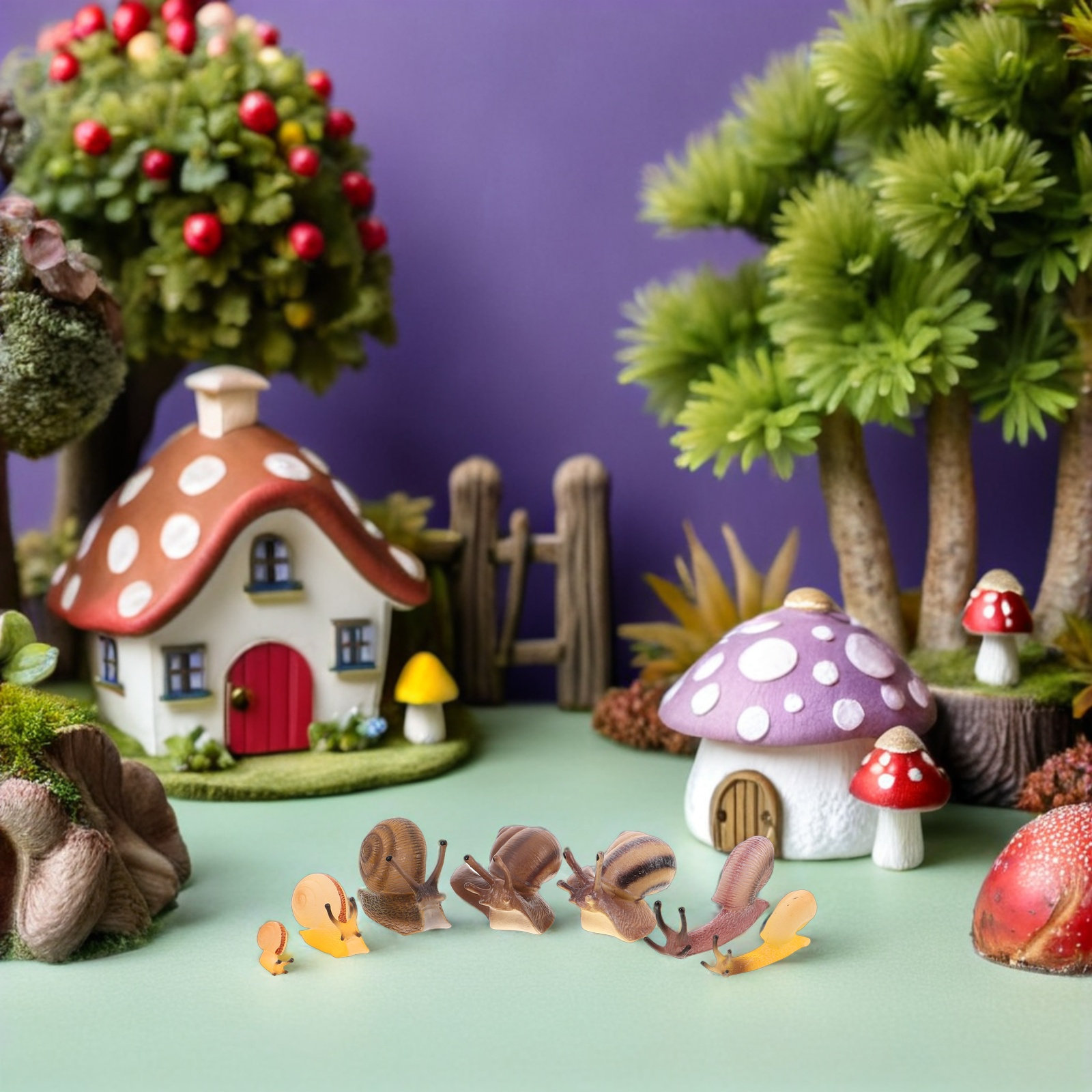 7 Buah Figur Siput Miniatur In - Bonsai Garden Europe ulasan dan harga