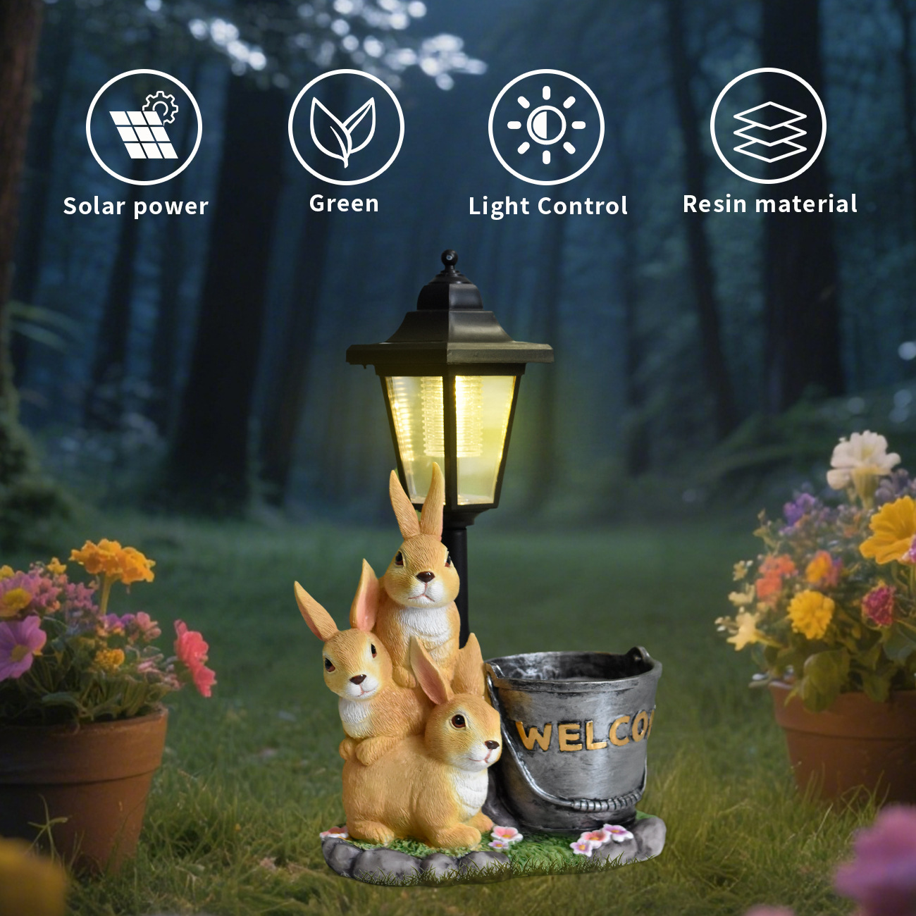 Ornamen lampu taman tenaga sur - Bonsai Garden Accessories ulasan dan harga